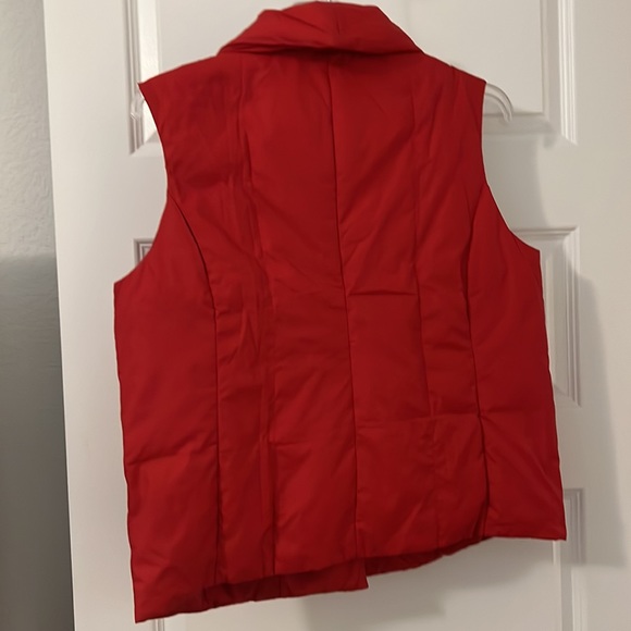 Coldwater Creek Goose Feather Vest Red Large puffy quilted vest  warm casual - Picture 9 of 15